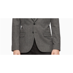 Blazer da uomo Calvin Klein slim fit grigio mélange a quadri, in tessuto lavorato a maglia stampato, taglie forti, per occasioni formali/casual, matrimoni/feste - Product Image 6