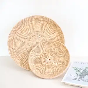 Natural rattan serving trays cheap price for sale