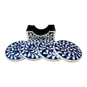 Sky Blue Designer Bone Inlay <b>Drink</b> <b>Coasters</b> for Home Decor Handmade Luxury Tableware Accessories - Product Image 2