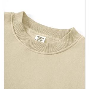 Sudadera de lana de algodón 100% de alta calidad, venta al por mayor personalizada, ropa de calle de cuello redondo pesado para hombres, sudaderas básicas para primavera - Product Image 6