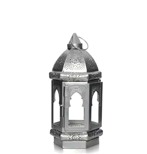 Silver Antique Hanging <b>Moroccan</b> <b>Lanterns</b> With Exclusive Quality Ramadan Decorative Balcony Hanging <b>Lantern</b> With Knot - Product Image 1