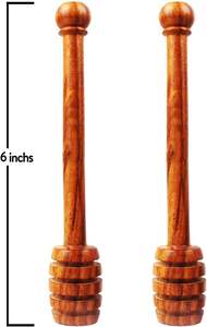Cucharones de jarabe de madera de 6 pulgadas, palitos de panal perfectos para rociar miel, jarabe de arce, chocolate, cucharas de miel de caramelo - Product Image 4