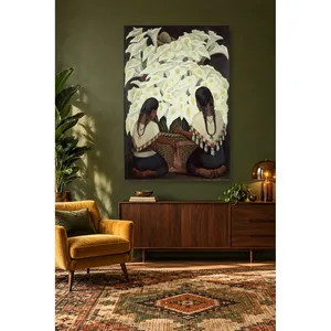 Impression sur toile des vendeurs de fleurs de Fida Diego Rivera (vendeurs de lys Calla) - Product Image 4