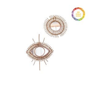 Miroir en rotin Boho fait à la main, style tissé élégant pour chambre à coucher - Product Image 2