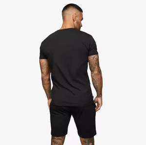 100% sudaderas con capucha y sudadera de algodón Terry conjuntos Slim Fit transpirable verano Casual sólido negro estampado Logo patrones - Product Image 2