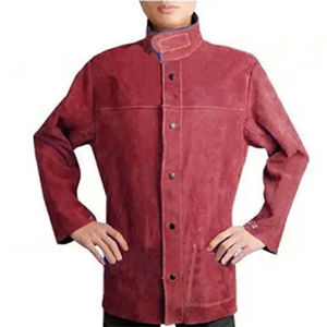 Chaqueta de soldadura para hombre, chaqueta de seguridad de cuero de vaca dividida de la mejor calidad, chaqueta de soldadura cómoda de cuero resistente - Product Image 5