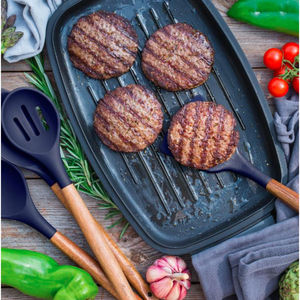 ชุดเสิร์ฟอาหารสแตนเลสขัดเงาสีทองแบบทันสมัยเครื่องเงินด้ามสีดำหรูหราสำหรับร้านอาหารทันสมัย - Product Image 2