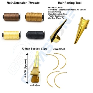 Premium Hair Extension Tool Kit Set – Micro <b>Beads</b> Plier Loop Tool Thread Clips & <b>Needles</b> Complete Solution for Professionals - Product Image 6