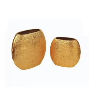 Florero decorativo de lujo, jarrón de flores chapado en oro brillante de aluminio para boda y decoración del suelo del hogar, jarrones modernos de Metal - Product Image 3