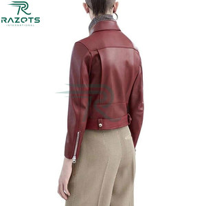 2025 New Women's Premium Genuine <b>Sheep</b> <b>Skin</b> <b>Jacket</b> Stand Finished Plain Dyed Solid Warm Winter Fur Trim Waterproof Breathable - Product Image 3