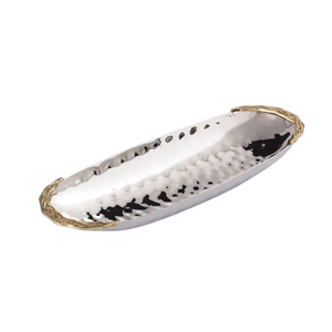 Plat ovale de luxe en laiton finition or pour service de table, vente en gros, hôtels, mariage, fruits, vaisselle - Product Image 2