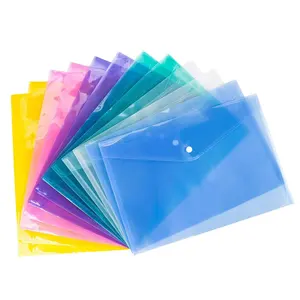 Coloré PP Plastique Stud Document Enveloppe Portefeuille Dossiers Fichier Stockage Petite Enveloppe