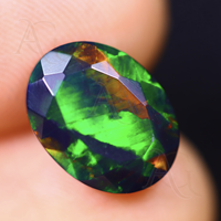 Opale noire naturelle facettée multi-feu pour la fabrication de bijoux, pierre précieuse éthiopienne en vrac, 3x5mm à 4x6mm, 5x7mm, 6x8mm, 8x10mm