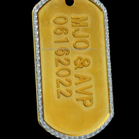 Collier personnalisé plaqué or 10 carats pour homme, pendentif plaque militaire 2D/3D avec diamant Moissanite certifié IGI, style Hip-hop pour les fêtes