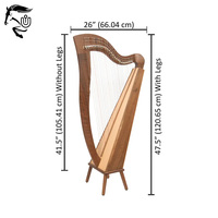 High Quality 34 String Lever Irish Harp Natural Wood Customizable Design OEM/ODM Service Musical Instrument All Colors Available
