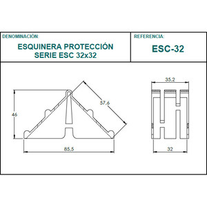 Serie ESC Protector de esquinas de 32mm Protector de bordes reciclable - Product Image 4
