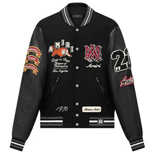 Vestes universitaires d'hiver en gros, style streetwear, respirantes, avec logo personnalisé, impression, veste pour jeunes, 100% laine, à capuche - Product Image 1