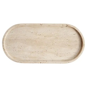 Bandeja Decorativa Ovalada de Piedra Travertino con Acabado Natural Liso para Decoración Moderna del Hogar y Elegante Exhibición en Encimera - Product Image 2