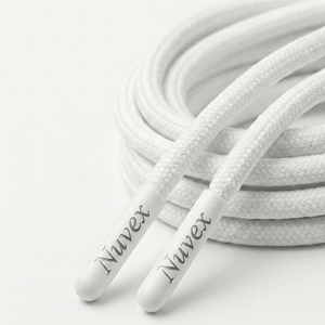 Cordón Impermeable con Logotipo Personalizado |   Cordones Trenzados de 3 Hilos, Ecológicos, 100% Poliéster, para Prendas, Zapatos, Bolsas, con Aglets - Product Image 4