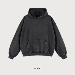 Unisex ácido lavado desgastado bordado Puff impresión Sudadera con capucha logotipo personalizado peso pesado algodón ropa de hombre para el invierno - Product Image 3