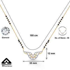 Mangalsutra Moderno de Oro y Diamantes Shining Affection para Mujer - Product Image 3