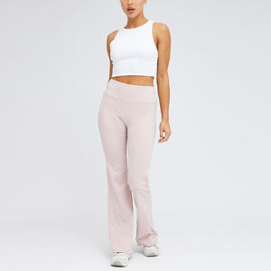 2024 nouveauté Offre Spéciale femmes taille haute évasée Fitness entraînement Yoga pantalon durable pour l'été exercice taux de gros - Product Image 4