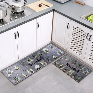 ชุดพรมครัวกำมะหยี่คริสตัลโพลีเอสเตอร์แบบกำหนดเอง กันลื่น กันน้ำ ซักได้ แผ่นรองพื้นแบบมีจุดยึดเกาะ ลายแปลกใหม่ - Product Image 1