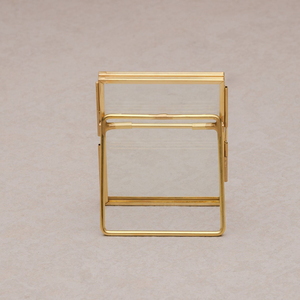 Reasonable Price Clear Glass Gold Finished Custom Size Tabletop Decorative <b>Photo</b> Holder Flower Holder Purpose Wedding Gifts Deco - Product Image 3