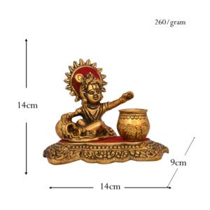 Krishna con Matki para decoración del hogar y regalo, nuevo producto, artesanía, Metal, dorado, plateado - Product Image 3