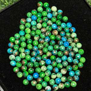 Turquesa Kingman Redonda Natural de Alta Calidad AAA+, Tamaño Personalizado, Cabujón de Cobre, Verde, para Joyería DIY - Product Image 2