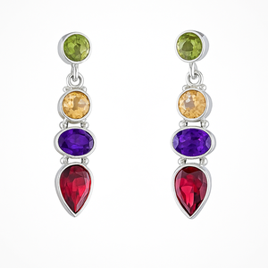 Pendientes Largos de Plata de Ley 925 de Alta Calidad, Chapados en Rodio, Estilo Bohemio, con Múltiples Formas y Piedras Preciosas, para Mujer, Ideales para Fiestas - Product Image 3