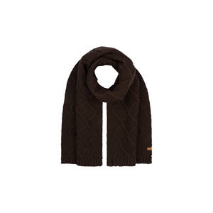 Châle et écharpe décontractés en maille texturée 100 % acrylique marron pour femme, fabriqués en TR Capra, avec chauffe-jambes doux pour l'hiver - Product Image 2