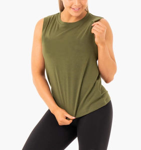 Débardeur décontracté pour femmes entièrement personnalisé en gros, impression de logo personnalisée, respirant, séchage rapide, écologique, 100% coton - Product Image 1