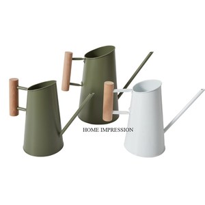 Regadera de Metal Sólido de Lujo con Mango de Madera, Tamaño Grande, Boquilla Larga, Duradera y Ecológica, Capacidad de 8L, Acabado Galvanizado - Product Image 1