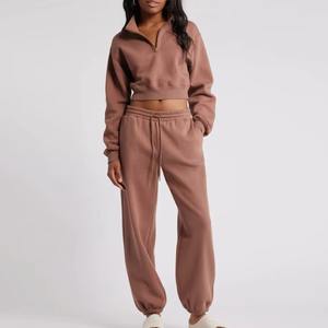 Custom Women's Fitness Workout Athletic Jogger Set Oversize <b>Gym</b> <b>Hoodie</b> and Pants Printed Crop <b>Hoodie</b> Tracksuit - Product Image 6