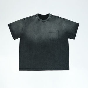 เสื้อยืดสตรีทแวร์เรียบง่ายสั่งทำพิเศษ ผ้าฝ้ายถัก 100% หนานุ่ม ทรงโอเวอร์ไซส์ สำหรับออกกำลังกาย สไตล์วินเทจ ทรงบ็อกซี่ ล้างสีแบบแอซิดวอช สำหรับผู้ชาย สกรีนโลโก้ได้ - Product Image 1