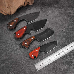 Cuchillo de Supervivencia para Exteriores, Buceo y Camping, Alta Dureza, Forjado a Mano en Acero Inoxidable, Hoja Fija con Botón de Empuje y Funda, OEM, Portátil - Product Image 6