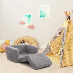 Canapé-lit 2-en-1 Sherpa pour enfants, <span class=keywords><strong>fauteuil</strong></span> <span class=keywords><strong>convertible</strong></span> pour enfants, mobilier moderne en peluche pour enfants - Product Image 4