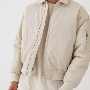 Veste bomber à col montant slim fit tendance pour homme, écologique, logo sur le devant, respirante, séchage rapide, couleurs personnalisées - Product Image 1