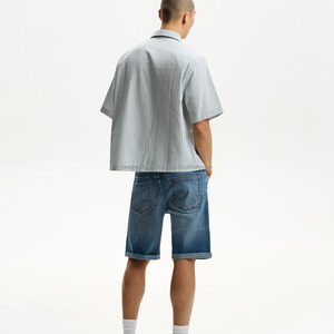 Ensembles courts T-shirt et short survêtement personnalisé Streetwear Gym Fitness hommes ensembles soleil délavé ensembles courts lavage à l'acide été pour hommes - Product Image 5