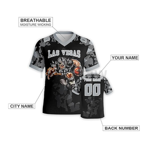Gril de sublimation Uniformes de football américain Broderie entièrement personnalisables Maillots de football américain Pinnies unisexes - Product Image 3