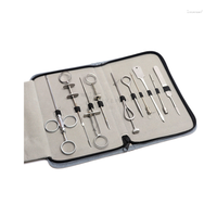 Aiguilles de canules pour tétines en acier inoxydable allemand de qualité supérieure, lot de 10 pièces, étui à fermeture éclair, professionnel, pour bétail, vétérinaire, HÉPATIQUE