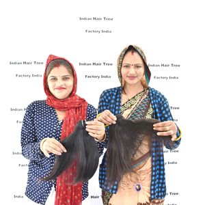 Extensions de Cheveux Humains Vierges Non Traités 100% Naturels, Bruts, à Double Trame, Soyeux, de Temple Indien, Lisses, pour Tissage - Product Image 2