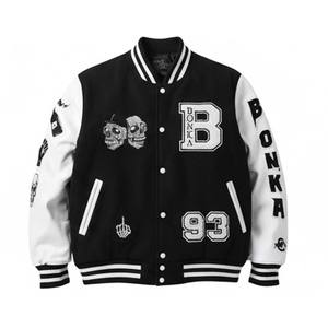 Streetwear Skull Varsity Jacket Men <b>Women</b> Front Punk Style Embroidered Baseball College Outerwear Winter Breathable - Product Image 1