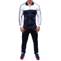 Hoodie Tracksuit untuk musim dingin kasual gaya katun poliester pria Jogging Tracksuit set hitam dicetak desain pakaian olahraga pria