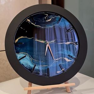 ASSISTANCE Horloges murales en résine époxy pour espaces exquis Cadeau de décoration intérieure unique Horloge murale époxy océanique par Antique Creation - Product Image 2
