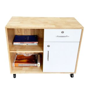 Natural Wood 80x40x65cm Mobile <b>Storage</b> <b>Locker</b> TCN68031 - Product Image 1