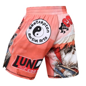 High Street Custom MMA Grappling <b>Shorts</b> Quick Dry Breathable Compression Training <b>Knee</b> <b>Length</b> with Solid Pattern Decoration - Product Image 3
