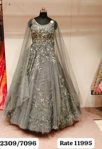 Robe en filet à broderie lourde gracieuse pour femmes tenue élégante pour les événements de mariée, les réceptions et les rassemblements formels - Product Image 5