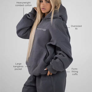 550 GSM haute qualité 100% coton polaire surdimensionné unisexe écologique coupe-vent sweats à capuche pour hommes femmes sweats épais - Product Image 3